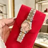 Nuevo Modelo Tono Dorado Emperatriz Azul Hielo Calendario Esfera Pequeña Correa de Acero Reloj de Cuarzo para Mujer Rosa Flor de Cerezo Venta al por Mayor