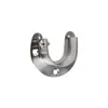 Haste para Pendurar Roupas de Aço Inoxidável Espessado com Flange Aberta e Assento Preto Suporte de Roupa para Guarda-Roupa Haste para Cortina Haste para Cortina de Chuveiro Assento de Tubo Redondo 25mm