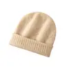 Nueva colección otoño/invierno 2024: Gorros unisex de cachemira, de color liso a la moda, gorros versátiles, gorros de punto para mujer
