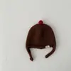 Sombrero Infantil Coreano Qiunan Otoño Invierno Nuevo Cortavientos Cálido Grueso de Punto Sombrero con Protección para las Orejas Infantil Sombrero de Lana