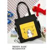 2024 Nova Bolsa Transversal de Lona Estilo Coreano Ins Simples Grande Capacidade Bolsa para Casal Campus Tutoria Bolsa de Mão Desenho Animado