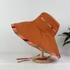 Sombrero de pescador de ala ancha extragrande de estilo étnico, de doble cara, para mujer, adecuado para viajes al aire libre, vacaciones, playa, sombrero versátil para protección solar