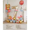 Set de columna de globos con números temática de circo, decoración de escena para fiesta de cumpleaños infantil y accesorios para fotos