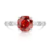 Anel de Milênio Corte Rosa com Pedra Colorida Hot-Selling do Tiktok para Mulheres, Joias de Diamante de Alto Carbono Super Brilhantes, Transmissão ao Vivo Transfronteiriça, Dropshipping de Peça Única