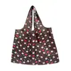 Bolsa de Almacenamiento Grande de Dibujos Animados Estilo Coreano Linda Bolsa de Hombro Tote para Compras Bolsa de Almacenamiento Plegable Conveniente Ecológica