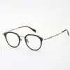 Óculos de miopia com armação completa para homens com rostos pequenos, armação de sobrancelha reta retrô em titânio puro ultraleve, podem ser equipados com lentes de prescrição, atacado do fabricante