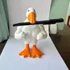 Quando estiver entediado, malhe com o pato! "Decoração de pato musculoso peculiar e criativa, ornamento de mesa, presente de aniversário."