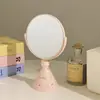Espejo Lindo Estilo Crema para Uso en Casa, Espejo de Escritorio Portátil con Soporte, Espejo de Mano para Tocador, Espejo de Maquillaje