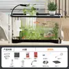 Pecera Pequeña Sala de Estar Paisaje Ecológico Plástico Transparente Pecera para Peces Dorados Filtro Oxigenador Máquina Todo en Uno Pecera de Escritorio con Tapa