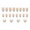 Lujo Ligero Usable Azul Claro Ámbar Francés Gama Alta Blanqueamiento Difuminado Gama Alta Elegante Manicura Uñas Usables Sexy 24 Piezas