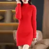 Suéter de cuello semi-alto para mujer otoño e invierno nuevo ajuste ceñido jersey camisa base manga larga talla petite ropa interior suéter de punto ajustado