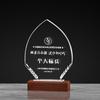 Nova Medalha de Troféu de Cristal Gravura em Nogueira Personalizada Equipe de Liderança de Equipe Destaque Prêmio de Equipe Comemoração
