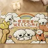 Felpudo de Cristal y Terciopelo para Puerta de Entrada Alfombra Antideslizante Resistente a Manchas y al Desgaste con Dibujos para Entrada del Hogar Felpudo de Fácil Cuidado Muebles para el Hogar