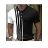 Site Independente da UE Transfronteiriço Nova Camisa Polo Masculina Verão Impressão Digital 3D Casual de Negócios Manga Curta Gola Camisa