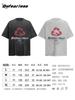 Camiseta de Manga Corta Estilo Americano Retro Lavado al Agua Estampado de Letras Antiguas Verano Moda Hombre y Mujer Marca Nueva Holgada Casual Camiseta de Pareja