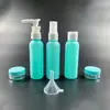 Suministros del Fabricante Set de Botellas de Viaje Siete Piezas Portátil Loción Cosméticos Presión Botella de Spray de Plástico Mayoreo