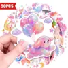 Compra directa transfronteriza de 50 pegatinas de dibujos animados de animales coloridas, suaves y lindas, pegatinas de figuritas de cerámica rosa lindas y juguetonas