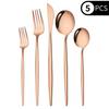 Juego de Cubiertos Portugueses de Acero Inoxidable Amazon Transfronterizo Cuchillo, Tenedor y Cuchara Transfronterizo Comida Occidental Dorado Cuchillo para Bistec, Tenedor y Cuchara
