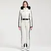 Nuevo traje de esquí de una pieza profesional para mujer para esquí al aire libre con doble tabla, a prueba de viento, cálido, impermeable, ajustado, alta elasticidad, traje de esquí transfronterizo para mujer