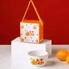 Auspicioso y Próspero Juego de Cuencos y Palillos de Cerámica para Mesa Set de Cuencos Caja de Regalo Regalos Creativos para Eventos de Apertura Regalos Corporativos al por Mayor