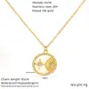 Moda Europeia e Americana Transfronteiriça Versátil Folheado a Frítillaria Joia Colar 18K Estilo Ins Feminino Nicho Pingente Dupla Face de Estrela em estoque
