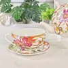 Ouge Retro Estilo Europeo Doble Olla Cerámica Juego de Té Porcelana Hueso Té de la Tarde Cafetera Juego de Comida para Una Persona Regalo