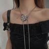 Collar de rosas de alta calidad para mujer, diseño de nicho Y2K, dulce y genial cadena de clavícula, cadena extraíble de cintura a la moda de las Spice Girls para mujer