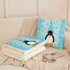 Pingu Caricatura Linda Almohada Periférica Colcha Multifuncional Dos en Uno Recámara Suede Funda de Almohada Lumbar Cojín Cojín