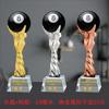 Trofeo de Cristal de Billar Bola Ocho Producción Resina Metal Figura Trofeo Campeón Competencia de Snooker Conmemorativo
