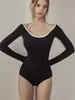 Traje de Baño Caliente Estilo Ins Chica Aspecto Adelgazante Manga Larga Conservador Simple de una Pieza Traje de Baño Pequeño Aroma Traje de Baño para Mujer