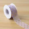Cinta de gasa con puntos dorados de alta gama para empaque de flores, manualidades de regalos, accesorios para el cabello, moños y repostería