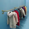 Loja de Roupas Femininas Espessada Prateleira de Exposição de Roupas Montada na Parede Haste de Pendurar Roupas Infantis de Aço Inoxidável Cabide de Roupas Pendurado Lateral Celebridade da Internet