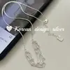 Joyería de plata estilo ins minimalista coreano Dongdaemun S925 plata pura brillante collar de borla multicapa con cuentas para mujer cadena de hueso de serpiente