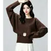Coleção Outono/Inverno 2026: suéter rosa, blusa de manga comprida de outono feminina, camisola, top de tricô, conjunto de duas peças, top curto