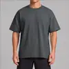Camiseta esportiva masculina de manga curta, soltinha, absorvente de suor, para uso transfronteiriço, gola redonda, cor sólida, respirável, para corrida ao ar livre, fitness e uso casual