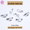 Zircônia meia-lua branca 2*4mm-6*8mm em forma de lua meia-lua com corte inferior pontiagudo joias CZ pedra nua atacado