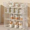 Estante de Almacenamiento para Tazas de Escritorio con Capas Portavasos Taza de Té Taza de Café Estante Organizador de Tazas para el Hogar Estante de Secado