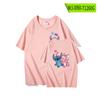 Camiseta Dizai de manga corta con cuello redondo y puntada periférica de animación, de algodón puro, para parejas, para bebé estrella, ropa de verano a juego.