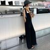 Pantalones anchos de seda de hielo para mujer, nuevos pantalones de verano con tirantes finos y holgados, estilo Hong Kong, pantalones largos informales.