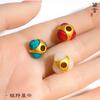 Producto Nuevo 2024: Cordón para Pulsera DIY Chapado en Oro con Turquesa Azul de Tres Caras, Turquesa Roja y Jade con Agujero Pasante, Accesorios de Joyería