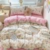 Juego de Cama de Cuatro Piezas Cepillado Clase A, Juego de Tres Piezas para Dormitorio de Estudiante Individual de Invierno, Funda de Edredón Estilo Ins, Ropa de Cama de Dibujos Animados