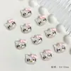 Resina Sanrio Gatito Kitty Brillo Fino Joyería para Arte de Uñas Mi Gato Lazo Lazo Kt Accesorios de Dibujos Animados Uñas