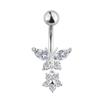 Amazon Explosions Umbigo Cor Da Unha Gem Aço Inoxidável Diamante Anel De Umbigo Personalidade Colorido Zircão Corpo Punção