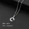 Moderna Cadena Nueva de Acero Inoxidable con Letra Inglesa, Joyería, Cadena para Clavícula con Incrustaciones de Diamante, Cadena para Suéter, Colgante para Mujer con Cadena, Cadena para el Cuello