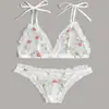 Lencería Sexy para Mujer Comercio Exterior Europeo y Americano Malla Sexy Bordado Transparente Tentación Traje de Tres Puntos Venta al por Mayor Entrega