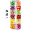 Caja de 12 compartimentos Larga Tira Manicura Fruta Arcilla Blanda Uña Joyería Parche Fototerapia Uña Arte Joyería