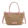 Bolso de Mano Tejido con Costuras de Estilo Coreano a la Moda 2024 Primavera y Otoño Bolso Casual Bolso de Hombro para Llevar en la Mano Bolso Tote de Moda para Viajes