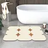 Tapete Macio Simples para Banheiro, Tapete Absorvente para Pia, Tapete Antiderrapante Estilo Creme de Terra de Diatomáceas para Banheiro