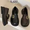 Mocasines de Piel Genuina para Mujer, Zapatos sin Cordones Estilo Nuevo Primavera 2026, Zapatos Mary Jane de Suela Gruesa, Zapatos Pequeños de Cuero Estilo Británico