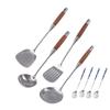 Conjunto sonoro de espátulas de aço inoxidável 304, colher de pau, conjunto completo, colher de sopa doméstica, escorredor, conjunto de espátulas de cozinha